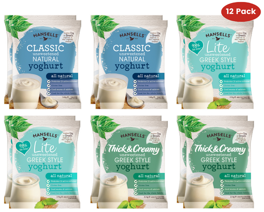 Unsweetened Yoghurt - Mixed Pack x12 Sachets