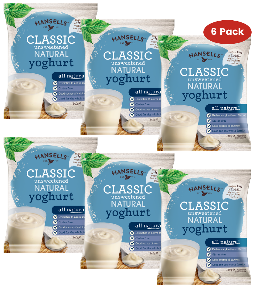 Classic Unsweetened Natural Yoghurt x6 Sachets