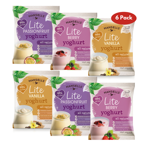 6x Sachets Hansells - Lite Yoghurt - Mixed Pack
