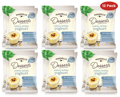 12x Sachets Hansells - Desserts Crème Brûlée Yoghurt