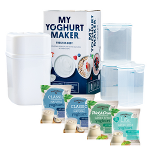 Hansells Starter Kit - Unsweetened Yoghurt Mixed (4x Sachets + Yoghurt Maker)