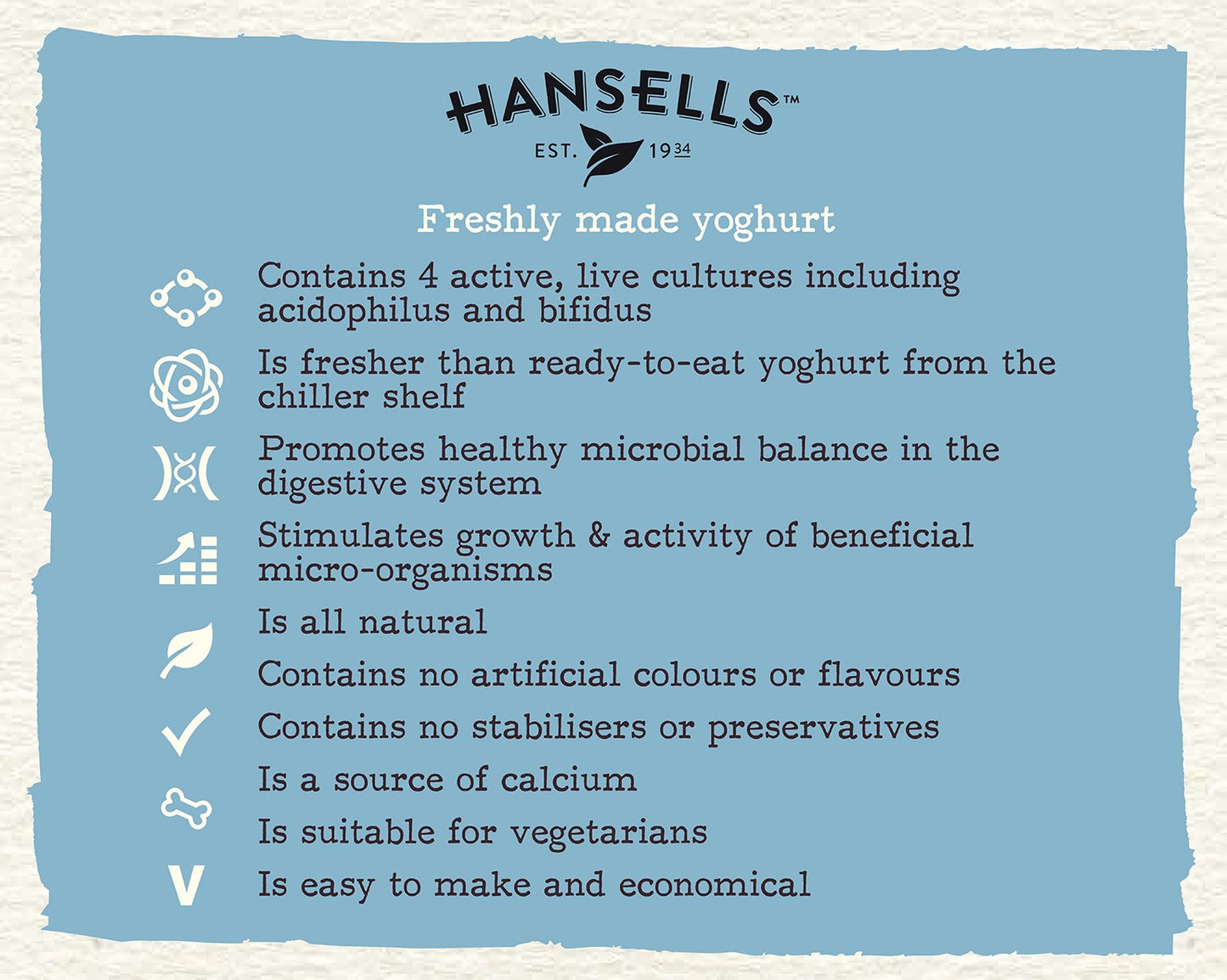 12 x Classic Unsweetened Natural Yoghurt - Hansells Yoghurt UK